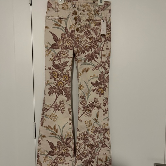 Anthropologie Pilcro & The Letterpress The High Rise Trouser Bootcut Floral 25R - Picture 3 of 8